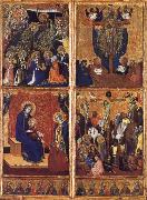 Barnaba Da Modena THe Coronation of the Virgin ,the trinity,the tirgin and child,the Crucifixion oil painting